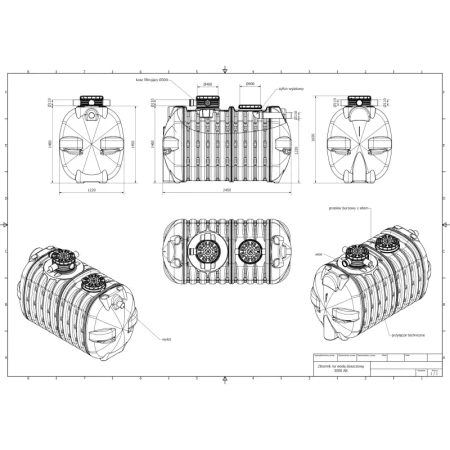 podziemny zbiornik na deszczówkę - AB -3000 l