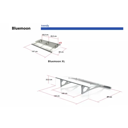 daszek nad drzwi Bluemoon XL 200cm