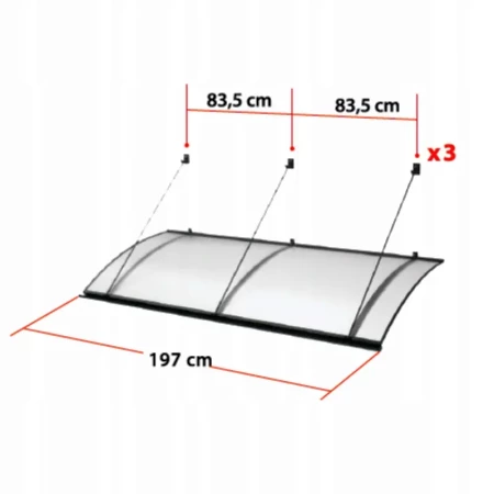 Daszek nad drzwi Turkus 200 cm